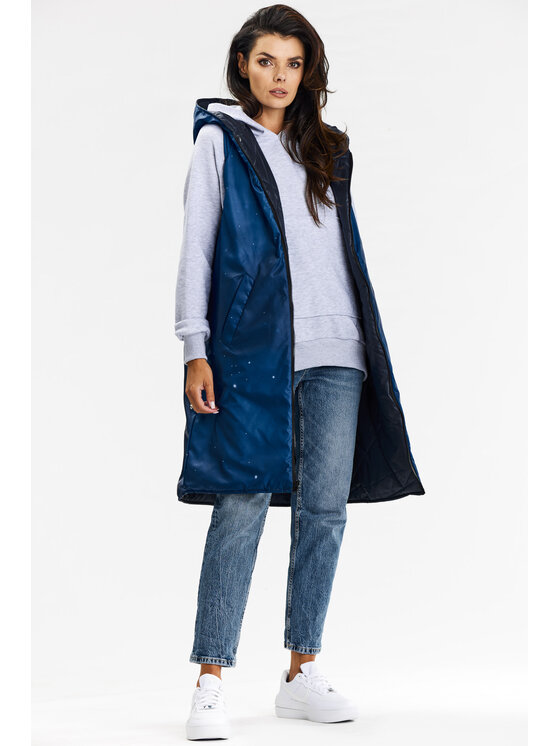 Awama Awama Bezrękawnik A683 Granatowy Basic Fit