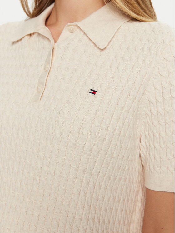 Tommy Hilfiger Tommy Hilfiger Polo WW0WW43957 Crema Regular Fit
