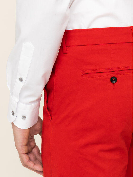 Tommy Hilfiger Tailored Tommy Hilfiger Tailored Spodnie materiałowe Flex TT0TT06924 Czerwony Slim Fit