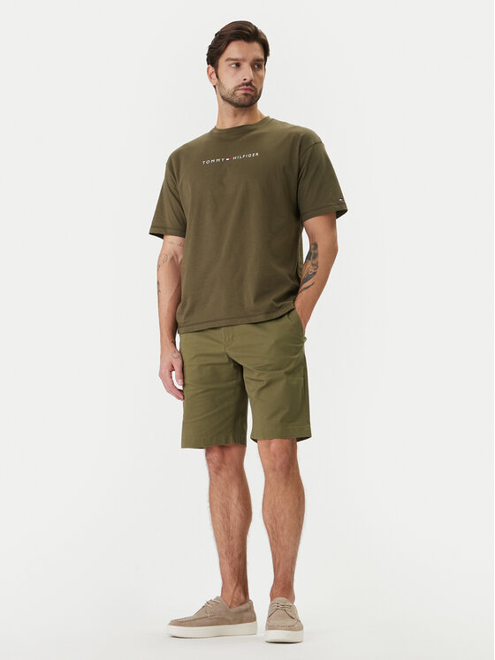 Tommy Hilfiger Tommy Hilfiger Auduma šorti Denton MW0MW42349 Haki Slim Fit