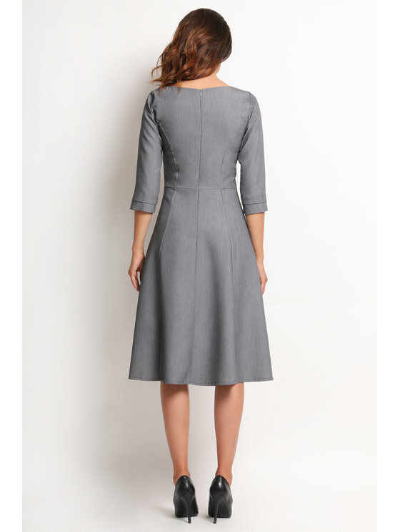 Awama Awama Sukienka A112 Szary Basic Fit