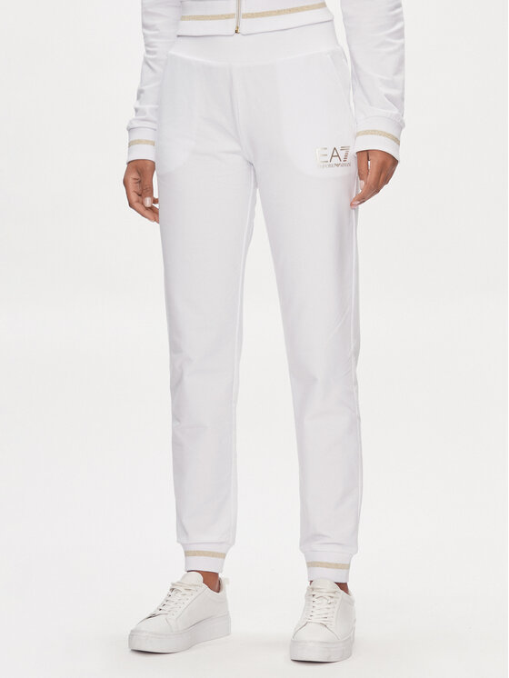 EA7 Emporio Armani Teplákové nohavice 8NTP67 TJTXZ 1100 Biela Regular Fit