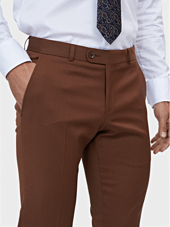 Evenemen Evenemen Garnitur Rector Brązowy Slim Fit