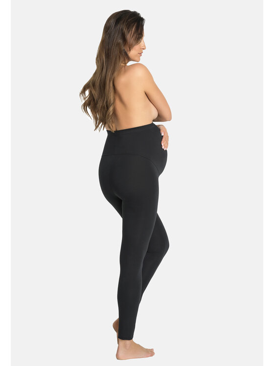 Teyli Teyli Legginsy bawełniane Ginna Czarny Regular Fit