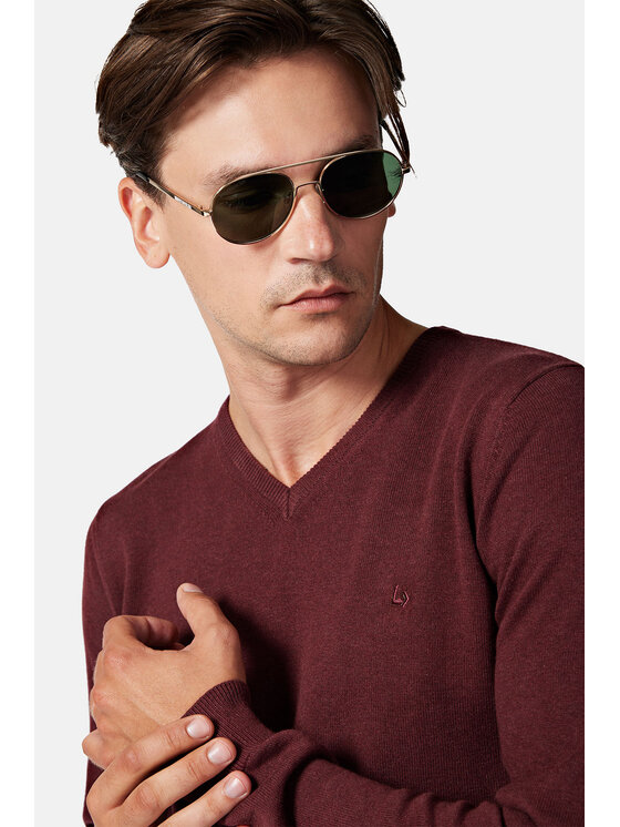 Lancerto Lancerto Sweter Lenny SW073223000037 Bordowy Regular Fit