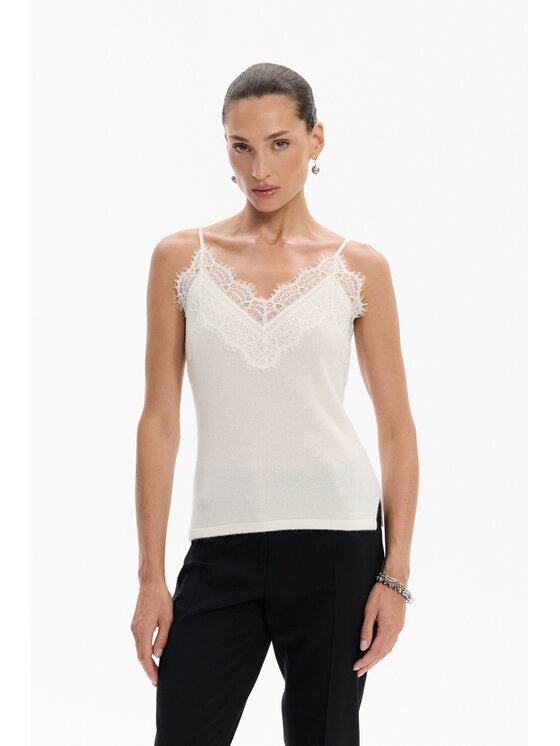 Deni Cler Milano Deni Cler Milano Top T-DC-0057-F5-85-11-1 Kremowy Regular Fit