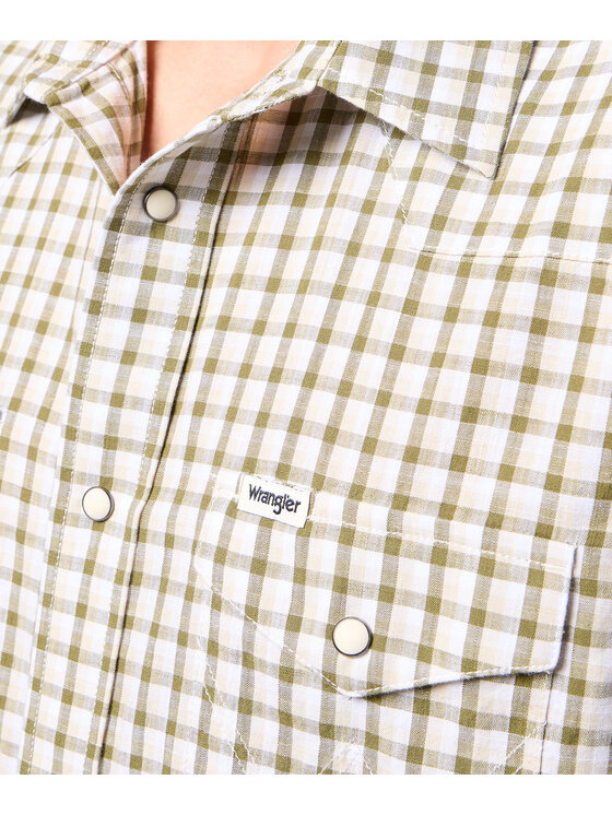 Wrangler Wrangler Koszula 112350579 Zielony Regular Fit