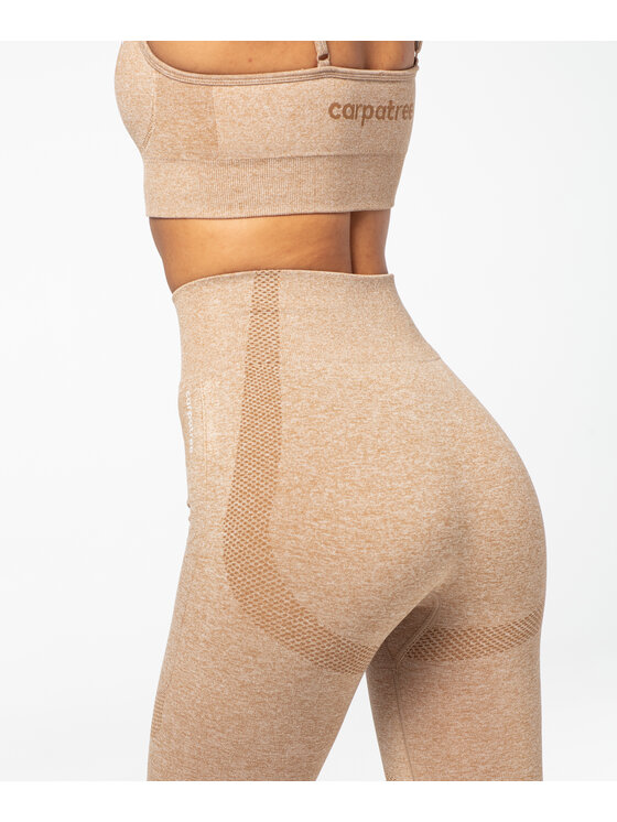 Carpatree Carpatree Legginsy Vibe Leggings Beżowy Fitted Fit