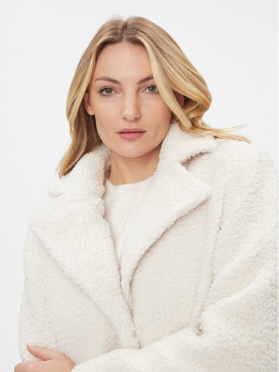 Vila Vila Cappotto in shearling Lilla 14095452 Écru Regular Fit