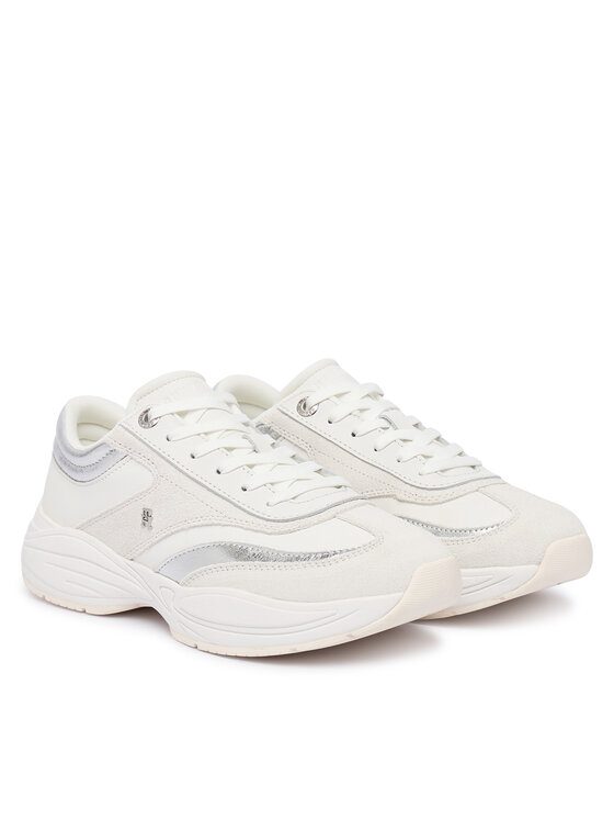 Tommy Hilfiger Tommy Hilfiger Sneakers Th Modern Sporty Runner Leather FW0FW09590 Alb