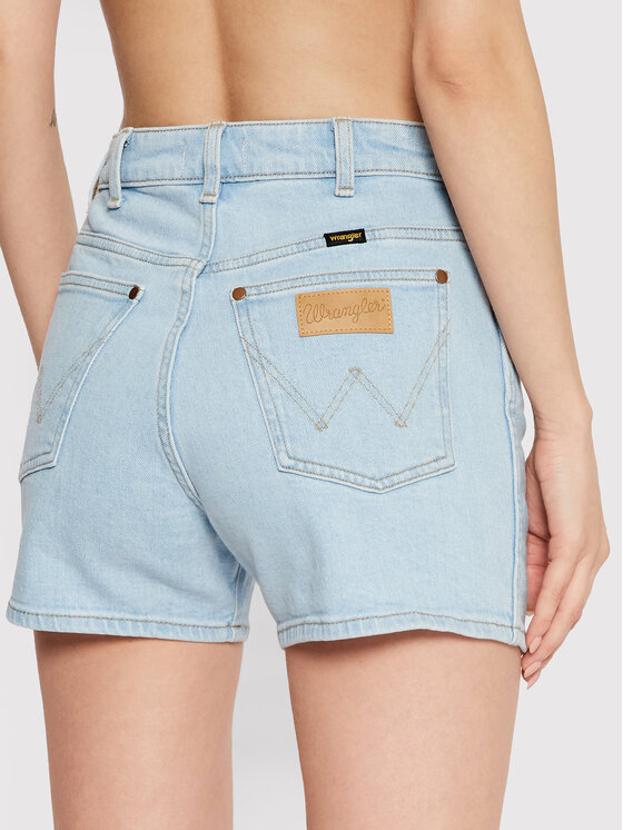Wrangler Wrangler Szorty jeansowe W22DZH25E 112127804 Błękitny Mom Fit