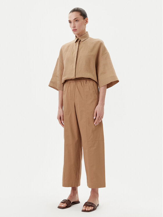 Weekend Max Mara Weekend Max Mara Bavlnené nohavice Milva 2515131092 Hnedá Relaxed Fit