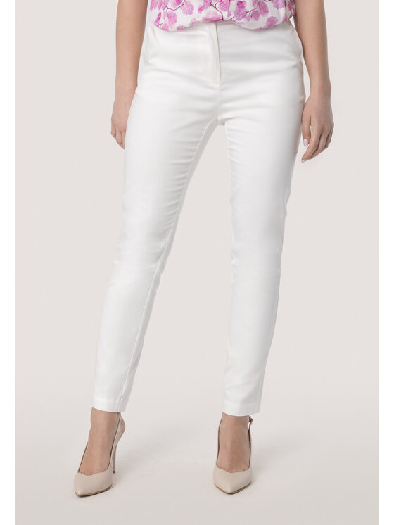 QUIOSQUE QUIOSQUE Dámske nohavice 3SH002 Biela Regular Fit