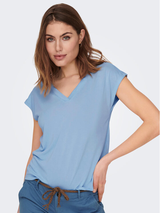 ONLY ONLY Tricou Free 15287041 Albastru celest Regular Fit