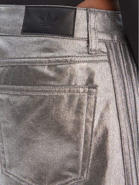 adidas adidas Pantaloncini di jeans Firebird Jorts KD2930 Argento Regular Fit