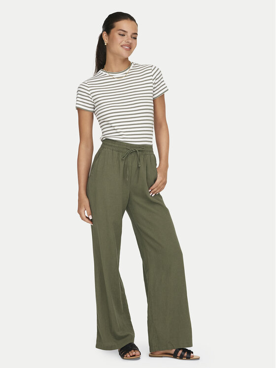 JDY JDY Kalhoty z materiálu Say 15318361 Zelená Loose Fit