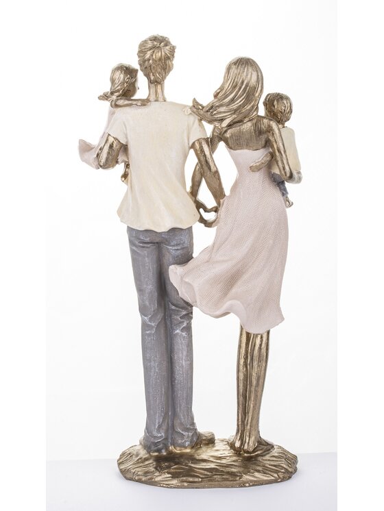 MIAhome MIAhome Figurka młodzi rodzice 26x14x8 cm Złoty