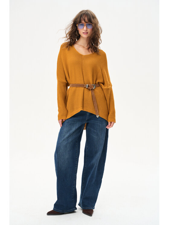 blue shadow blue shadow Sweter Danthe Żółty Regular Fit