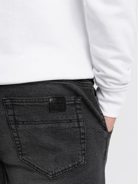 Ombre Ombre Jeansy OM-PADJ-0150 Černá Slim Fit