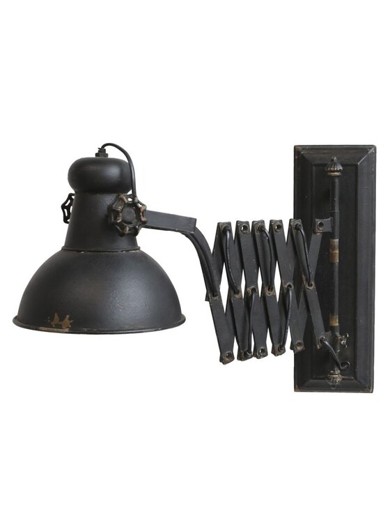 MIAhome MIAhome Kinkiet metalowy postarzany z wysięgnikiem Factory Czarny