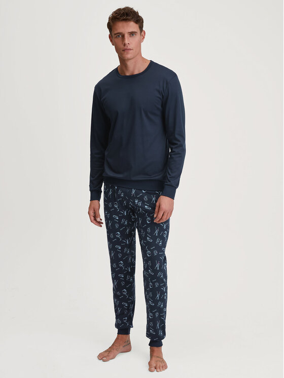 Calida Calida Pyžamo 44381 Tmavomodrá Regular Fit