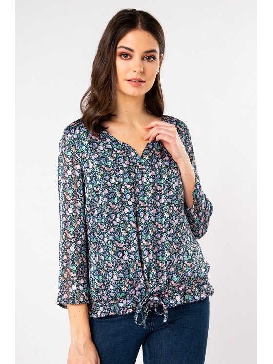 QUIOSQUE QUIOSQUE Halenka EFFECT SHIRT Modrá Regular Fit