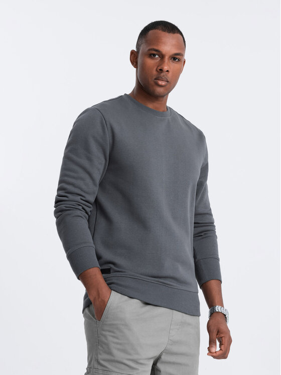 Ombre Ombre Bluza OM-SSBN-0159 Szary Regular Fit