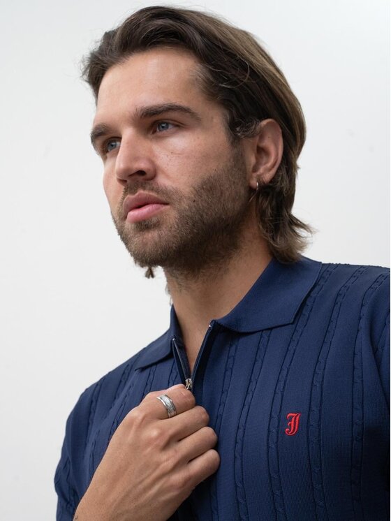 Jigga Wear Jigga Wear Polo 131789 Granatowy Regular Fit