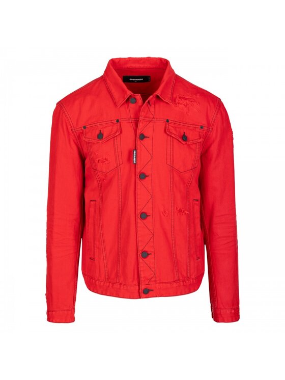 Kurtka jeansowa Dsquared2, Rozmiar 54, Czerwony, Tiger Dan
