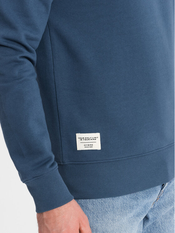 Ombre Ombre Mikina OM-SSBN-0175 Tmavomodrá Regular Fit