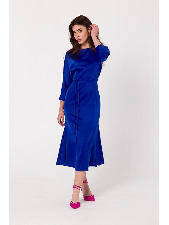 Makover Makover Každodenné šaty K177 Modrá Modern Fit