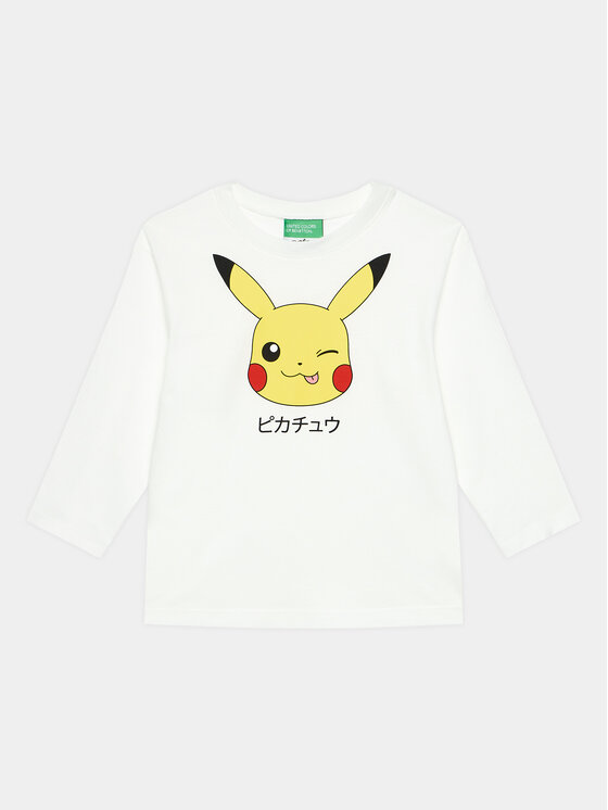 United Colors Of Benetton Bluză POKEMON 3VR5G10CQ Alb Regular Fit