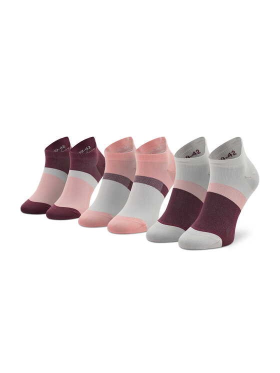 Női 3 pár unisex bokazokni Asics, Rózsaszín, Color Block Ankle 3033B560