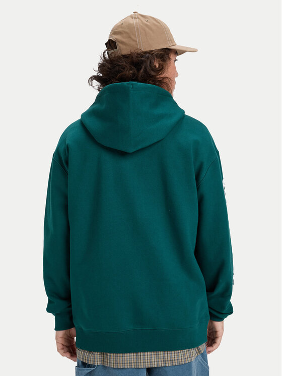 Quiksilver Quiksilver Bluza Old English EQYFT05156 Zielony ciemny Oversize