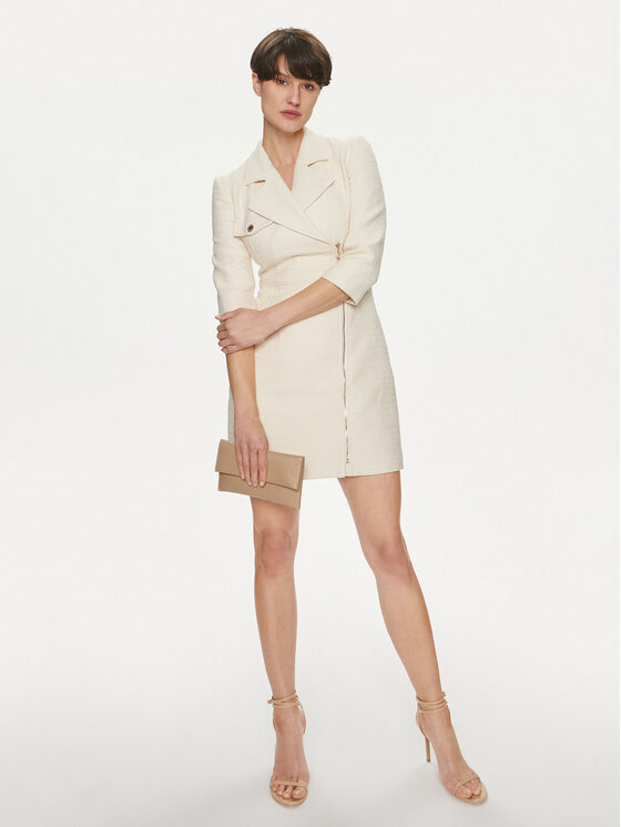 Morgan Morgan Rochie de zi 241-RTWEED Écru Regular Fit