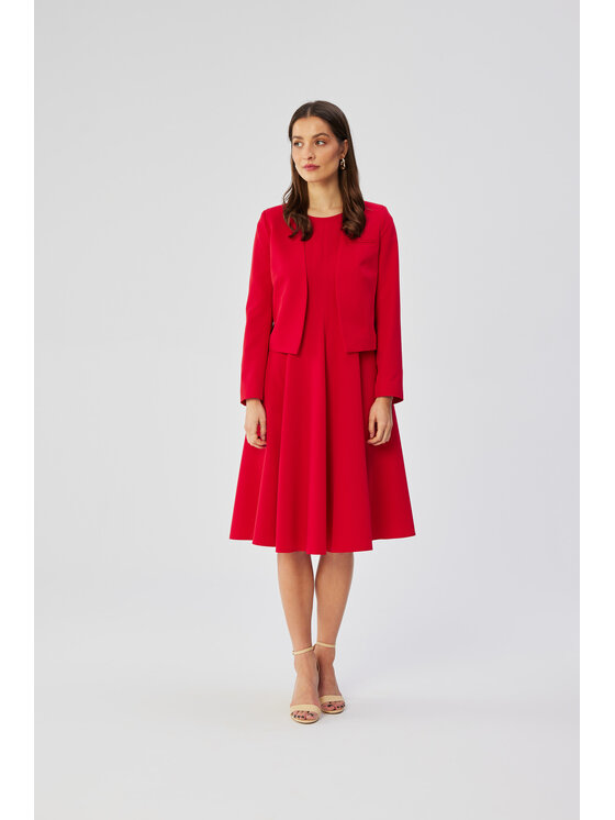 Stylove Stylove Marynarka S368 Czerwony Comfortable Fit