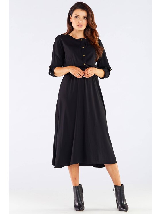 Awama Vestito estivo A452 Nero Basic Fit