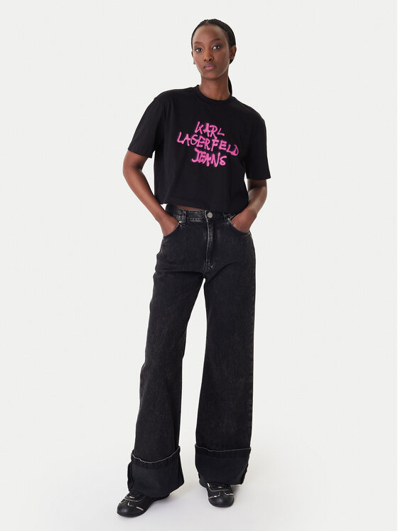 Karl Lagerfeld Jeans Karl Lagerfeld Jeans T-Shirt B1W17054 Černá Relaxed Fit