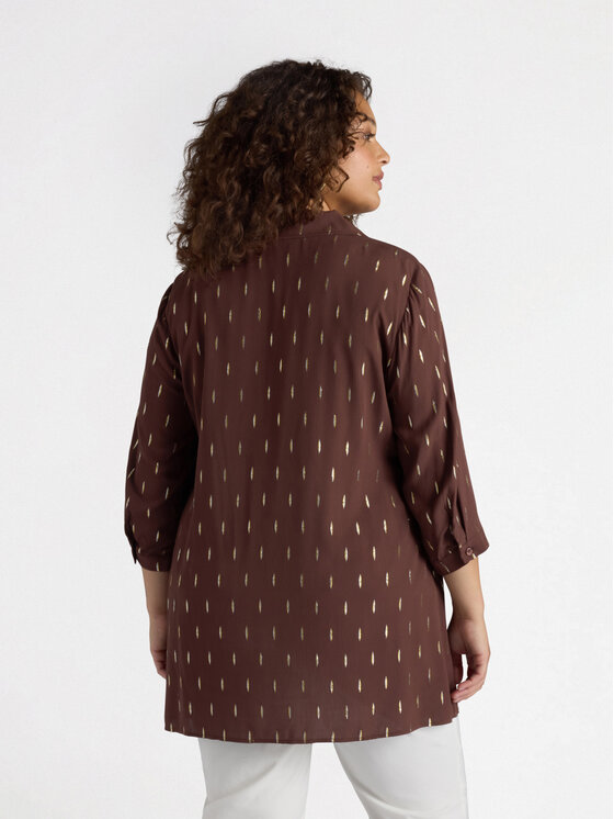 Fiorella Rubino Fiorella Rubino Camicia 5089T001326N022 Marrone Over Fit