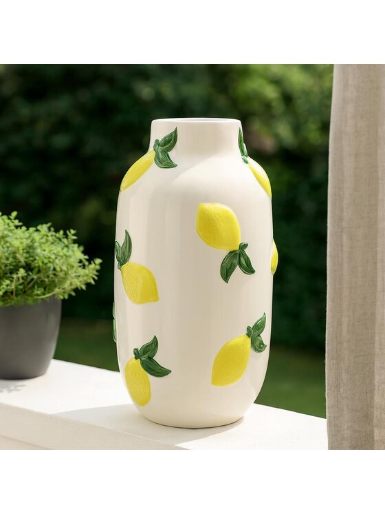 MIAhome MIAhome Wazon ceramiczny dolomitowy AGRUMI cytrynki Biały