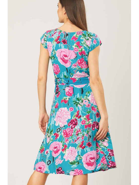 QUIOSQUE QUIOSQUE Sukienka codzienna 3881 Turkusowy Regular Fit