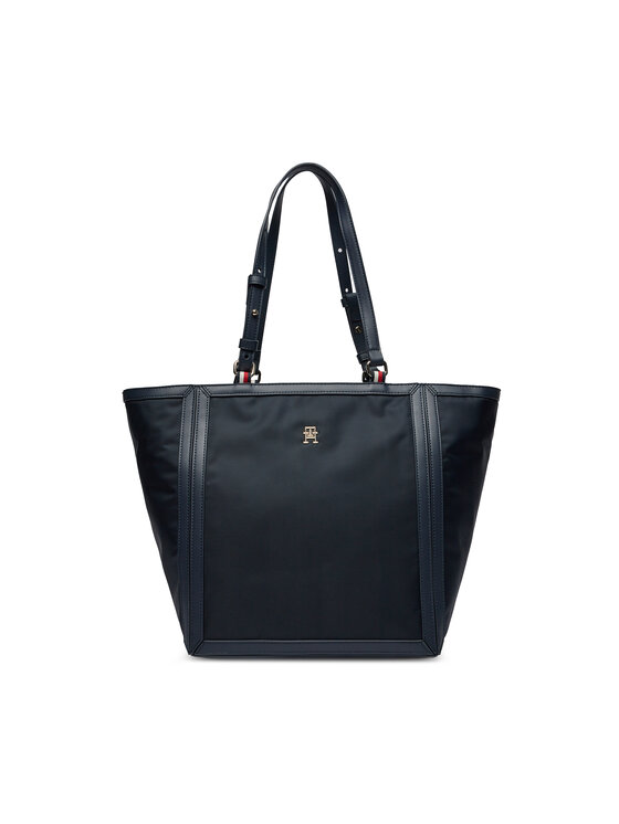 Geantă Tommy Hilfiger Th Essential S Tote AW0AW15717 Bleumarin