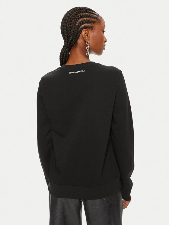 KARL LAGERFELD KARL LAGERFELD Mikina Ikonik 2.0 245W1810 Černá Regular Fit