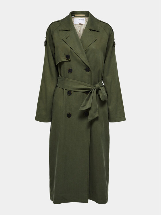 Selected Femme Selected Femme Тренч New Bren 16082403 Зелен Regular Fit