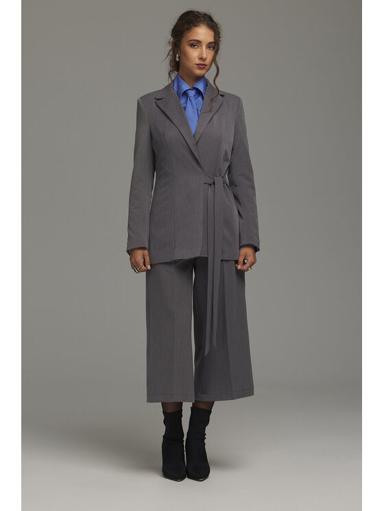 NIFE NIFE Kuloty SD144 Szary Wide Leg