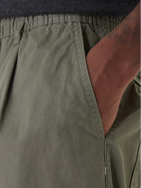 Jack & Jones Jack & Jones Medžiaginės kelnės Owen Cade 12282385 Žalia Baggy Fit