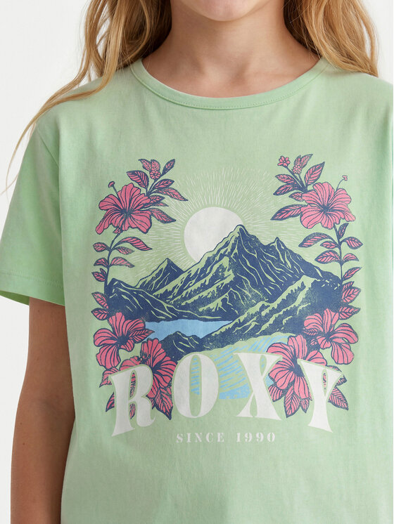 Roxy Roxy T-särk Lily Vintage ERGZT04140 Roheline Regular Fit