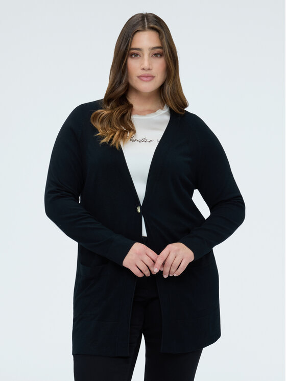 Fiorella Rubino Fiorella Rubino Kardigan M083L008355N033 Czarny Slim Fit