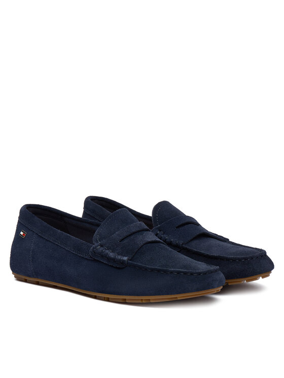 Tommy Hilfiger Tommy Hilfiger Мокасини Flag Soft Suede Driver Loafer FW0FW08558 Тъмносин