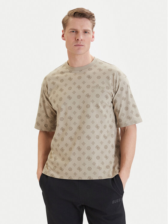 Guess Tricou Z6GI07 K2852 Bej Relaxed Fit